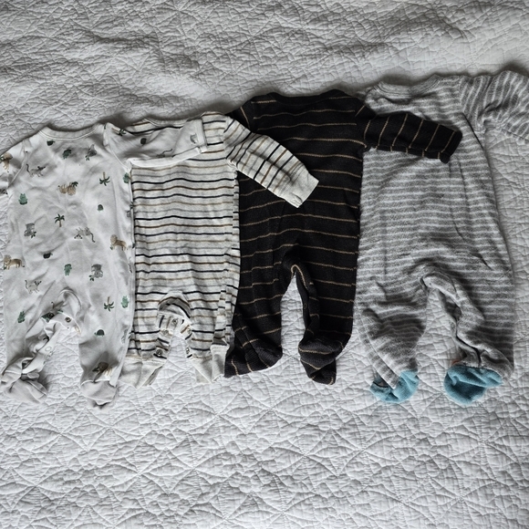 Carter's Baby Unisex Button Footed Sleeper Footies Pajamas 3 Months - Picture 5 of 6